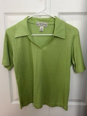 Lime Green Ribbed Polo Shirt